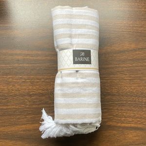 Barine White and Beige Striped Pestemal Towel from Oui Please